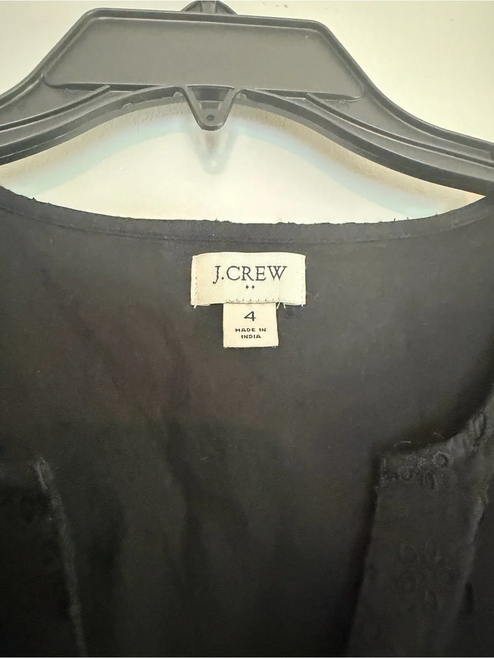 J. Crew Black Eyelet V-Neck Midi Dress with Puff Sleeves